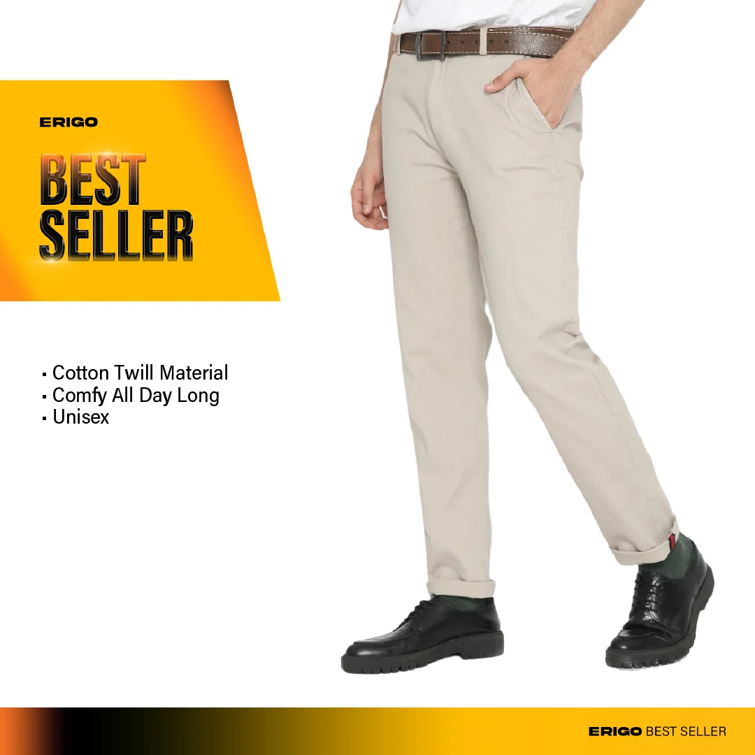 Erigo Chino Pants Light Grey Unisex