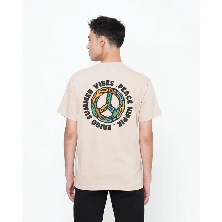 Erigo T-Shirt Peace Hippie Khaki Unisex