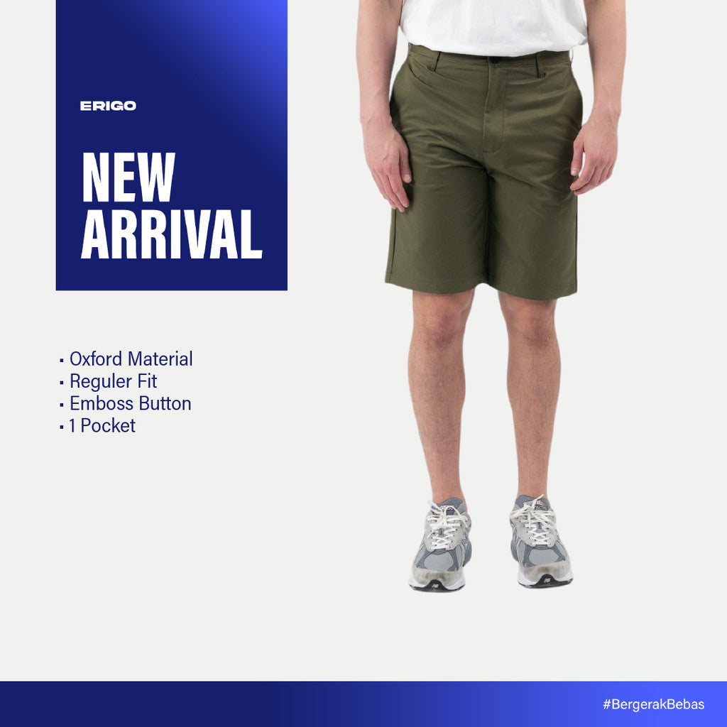 Erigo Chino Short Flexi Fit Ricky Army - Celana Pendek Chino Unisex