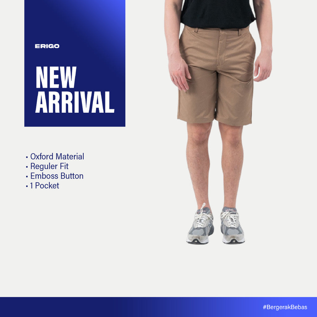 Erigo Chino Short Flexi Fit Neddy Sand - Celana Pendek Chino Unisex