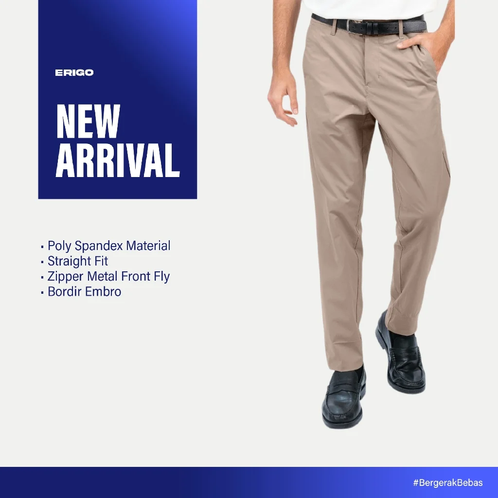 Erigo Relax Chino Pants Esender Light Brown - Celana Panjang Relax Unisex