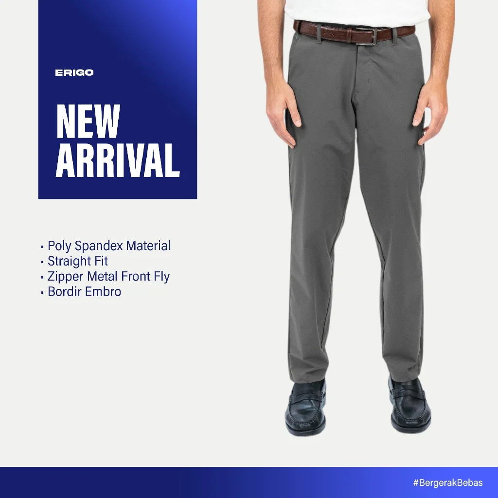 Erigo Relax Chino Pants Elkan Slate Grey - Celana Panjang Relax Unisex