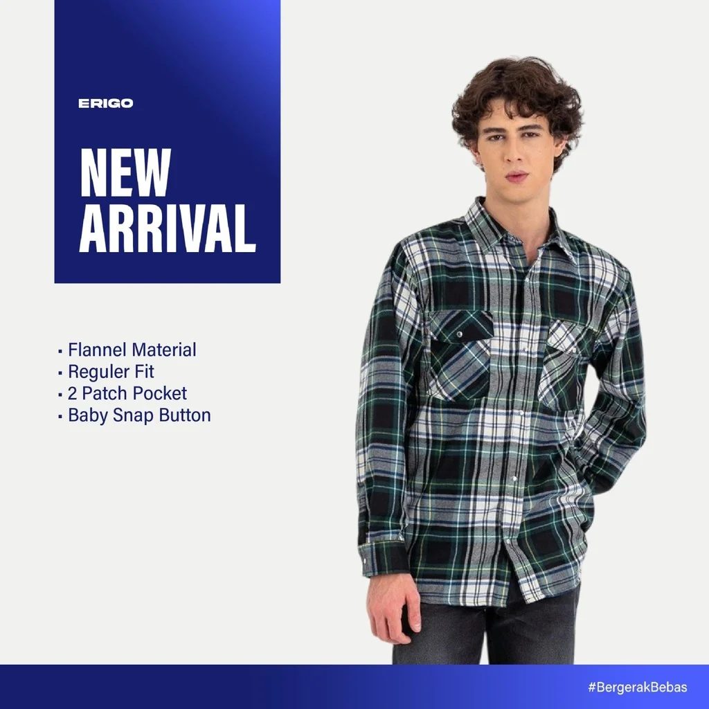 Erigo Flannel Shirt Nero Emerald Unisex